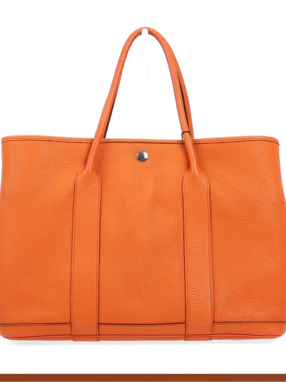 Hermes Garden Party Orange Negonda Calfskin Top Handle Bag